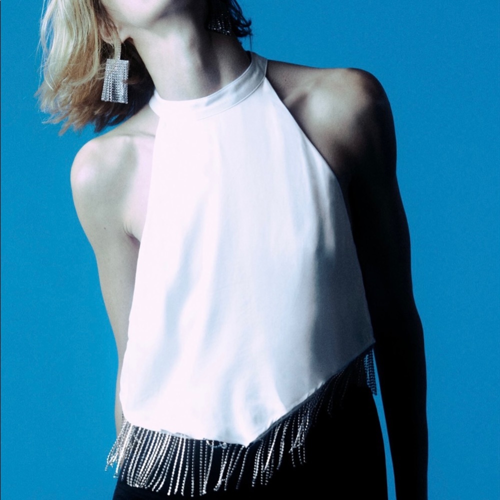Zara Fringed Halter Top